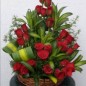 35 red roses flower basket